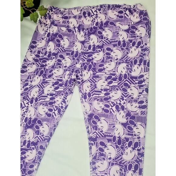 Disney Mickey Mouse LuLaRoe TC Womens Tall & Curvy Leggings Butter Soft Purple - Picture 2 of 6
